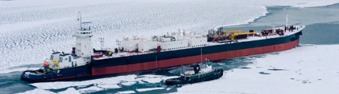 Cargo Ship with a Red Bottom